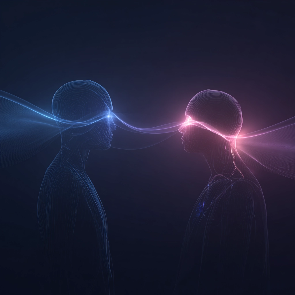 This image represents the concept of human and AI collaboration, where artificial intelligence acts as a thinking partner to improve clarity, creativity, and decision-making in modern life.